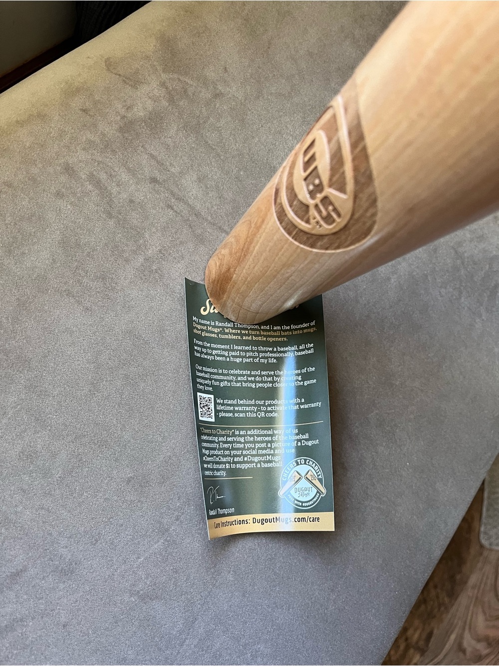 Dugout’s Light Beige Wooden Mug with Cubs Emblem - Picture 2 of 5